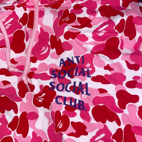 BAPEx Anti Social Social Club ABC Cammo Pink Hoodie - Picture 2 of 6